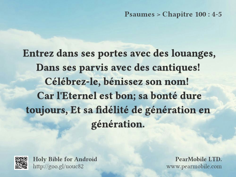 Psaumes, Chapitre 100:4-5